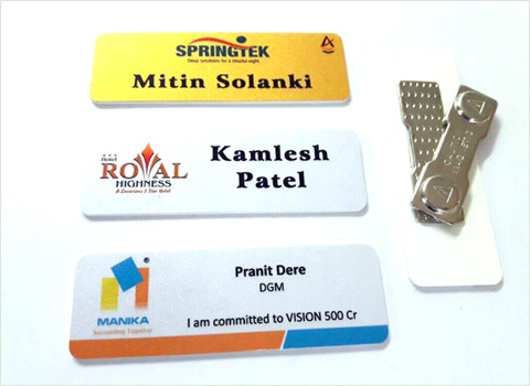 Metal Printed Golden Name Badge with Magnet, Size: Custom at Rs 175/piece  in Vasai Virar